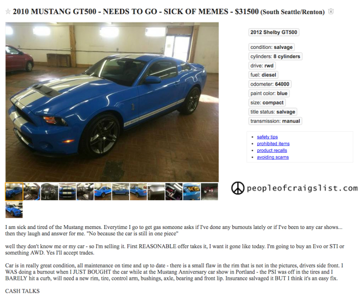 This mustang owner is sick of the memes