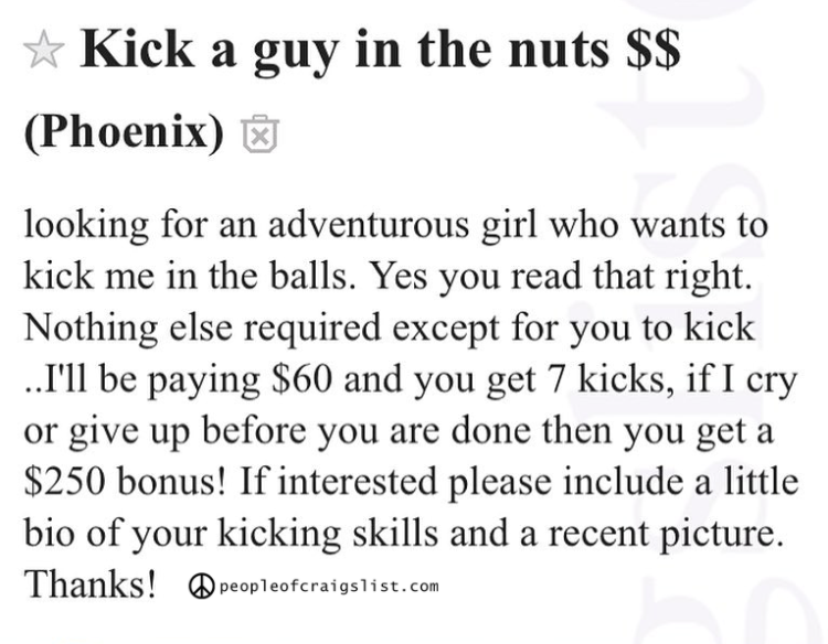 Ever want to kick a guy in the nuts… and get paid?